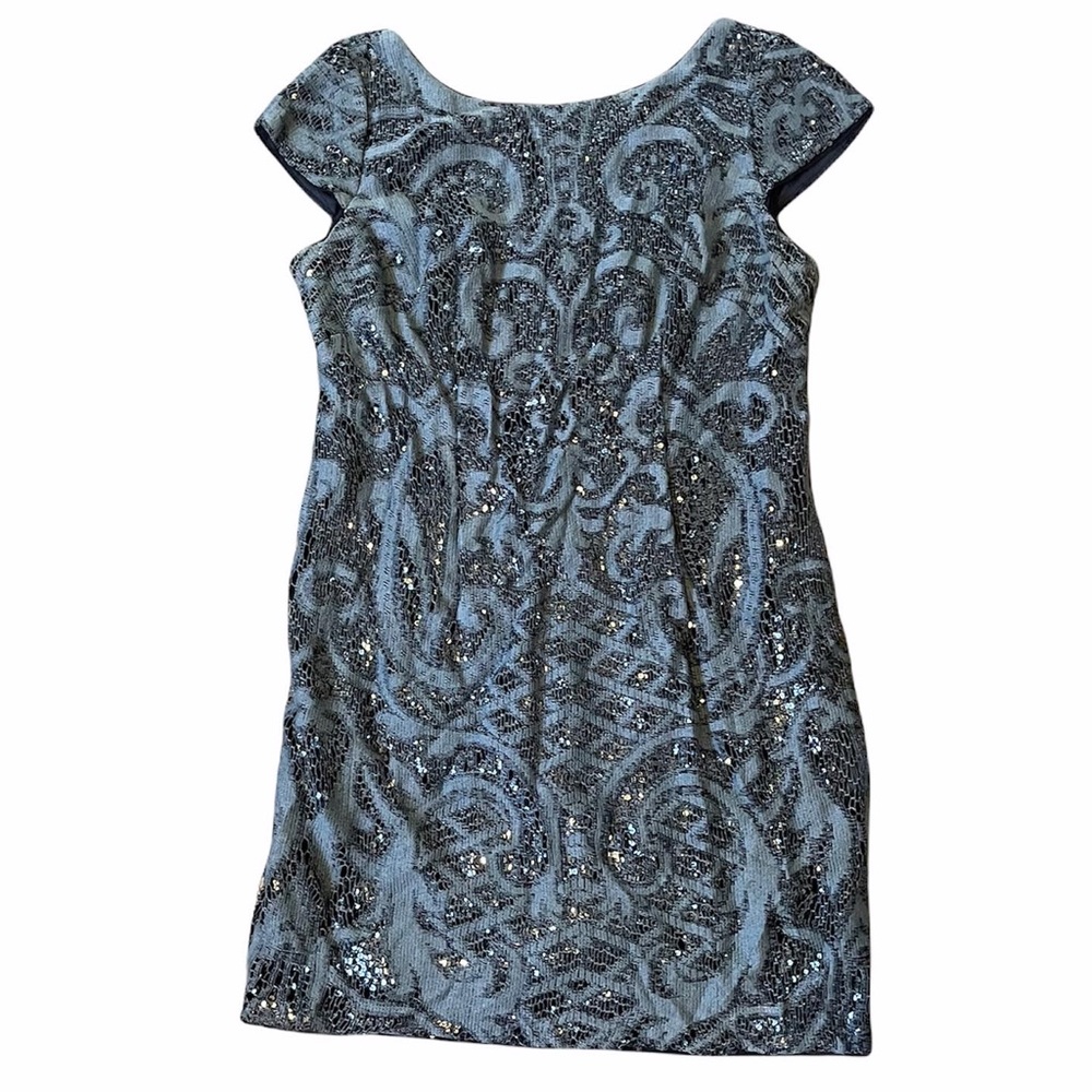 Adrianna Papell Women’s 18W Blue Sequin Formal Dress